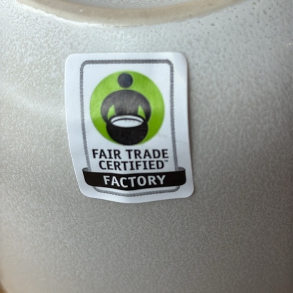 Crate&Barrel Cream Vase with Brown Wooden Lid - Picture 6 of 6